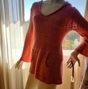 Knit hoodie women's casual sweatshirt